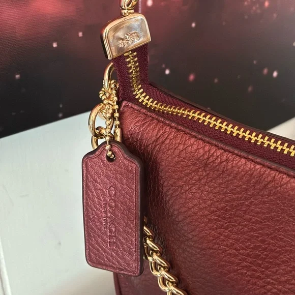 Coach Carrie Burgundy Leather Crossbody - Picture 4 of 11